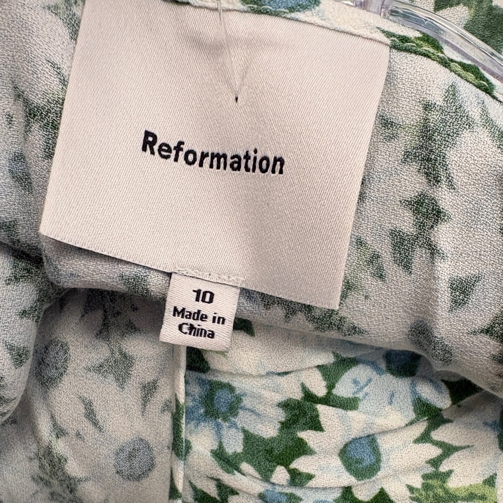 ✨ NWOT Reformation Miri Floral Tie-Front Top – Daisy Meadow • Size 10 - Picture 10 of 17